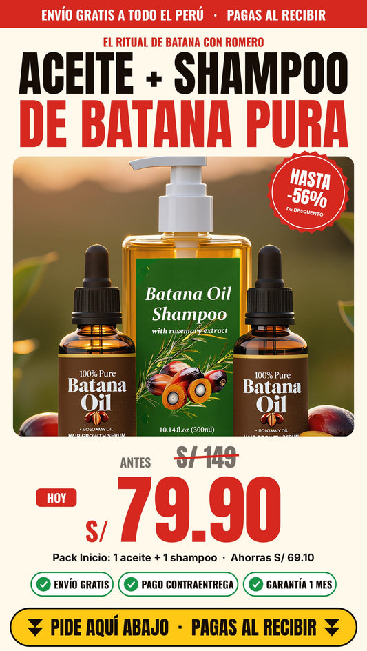 Aceite + shampoo de batana pura con romero - envío gratis a todo el Perú